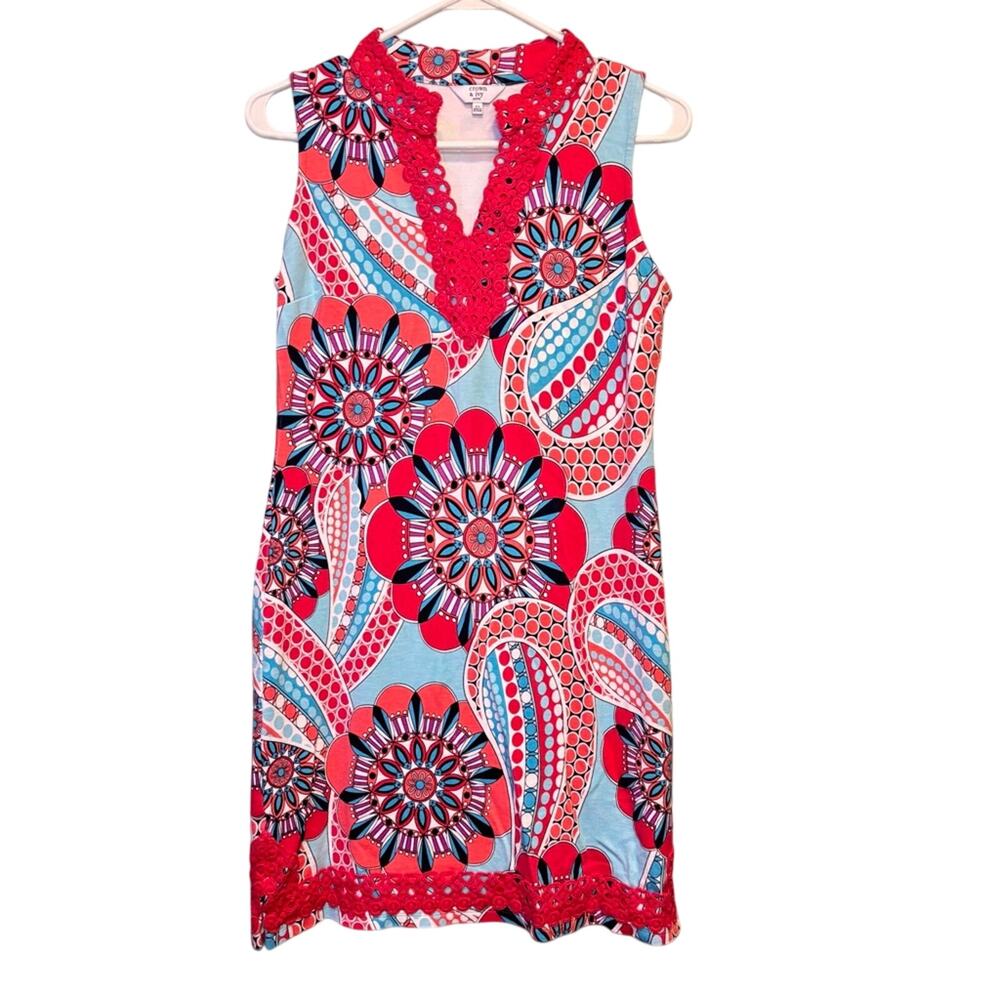 Women's Crown & Ivy PS Petite Red Blue Pink Sleeveless Shift Dress